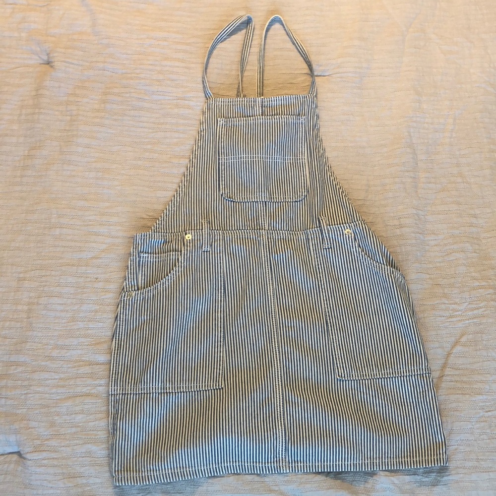 Stripped overall dress